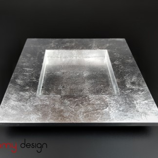 Silver square lacquer tray - size S/ 23cm